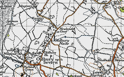 Old map of Oldbury Naite in 1946