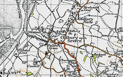 Old map of Oldbury-on-Severn in 1946