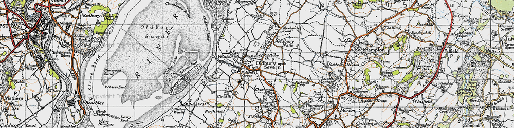 Old map of Oldbury-on-Severn in 1946