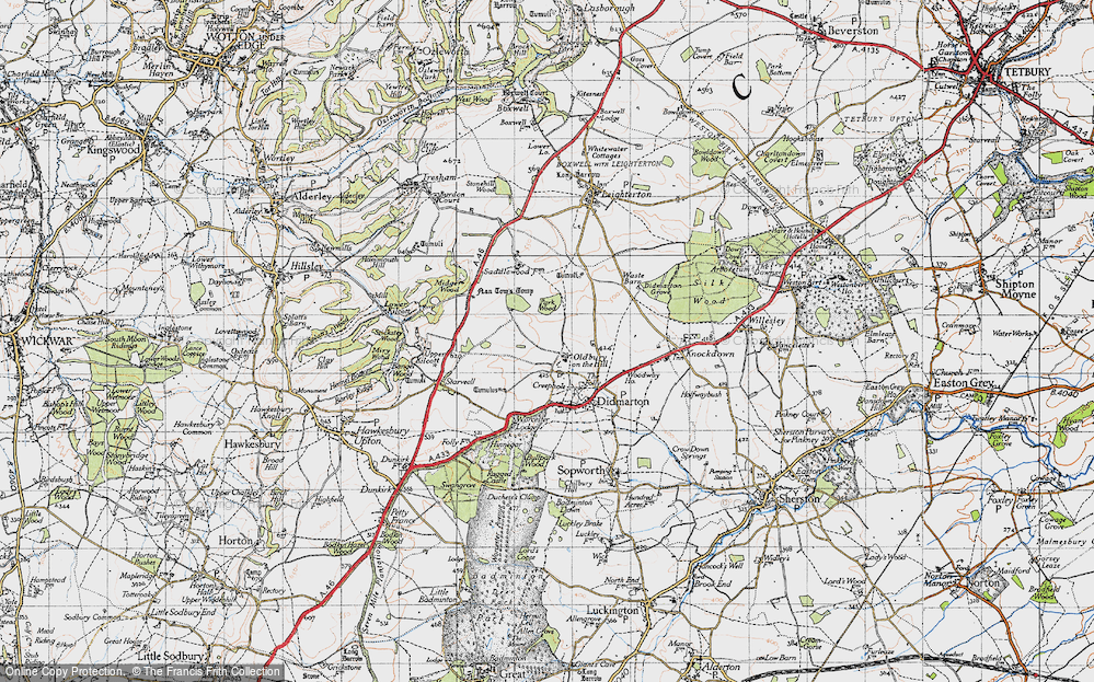 Old Map of Oldbury on the Hill, 1946 in 1946