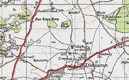 Old map of Oldbury on the Hill in 1946