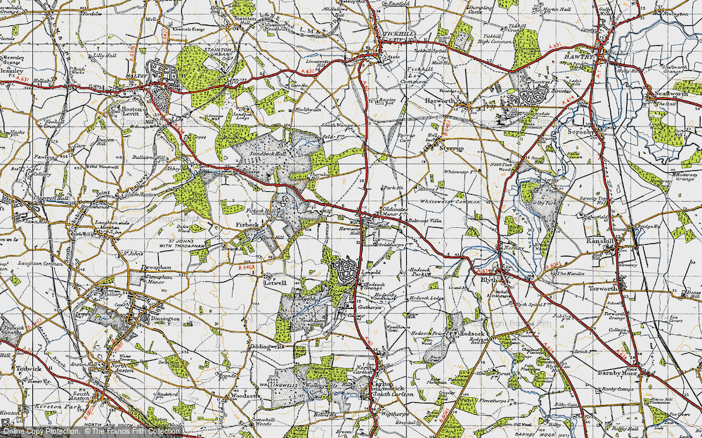 Old Map of Oldcotes, 1947 in 1947