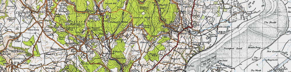 Old map of Oldcroft in 1946