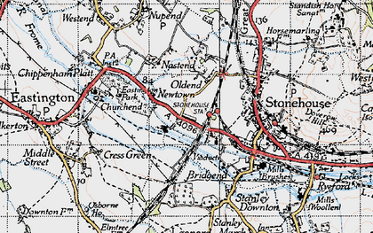 Old map of Oldend in 1946