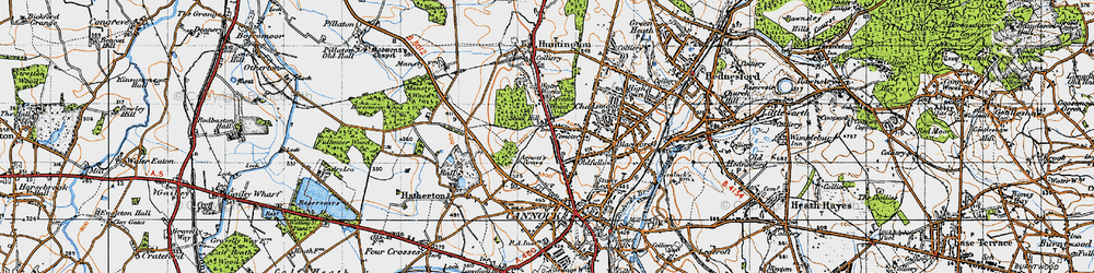 Old map of Oldfallow in 1946