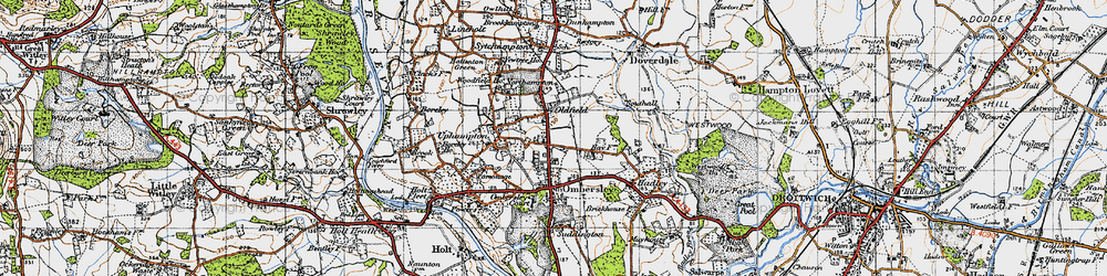 Old map of Oldfield in 1947