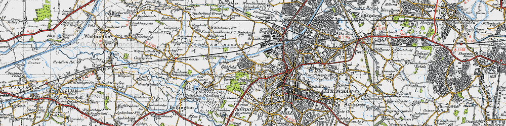 Old map of Oldfield Brow in 1947