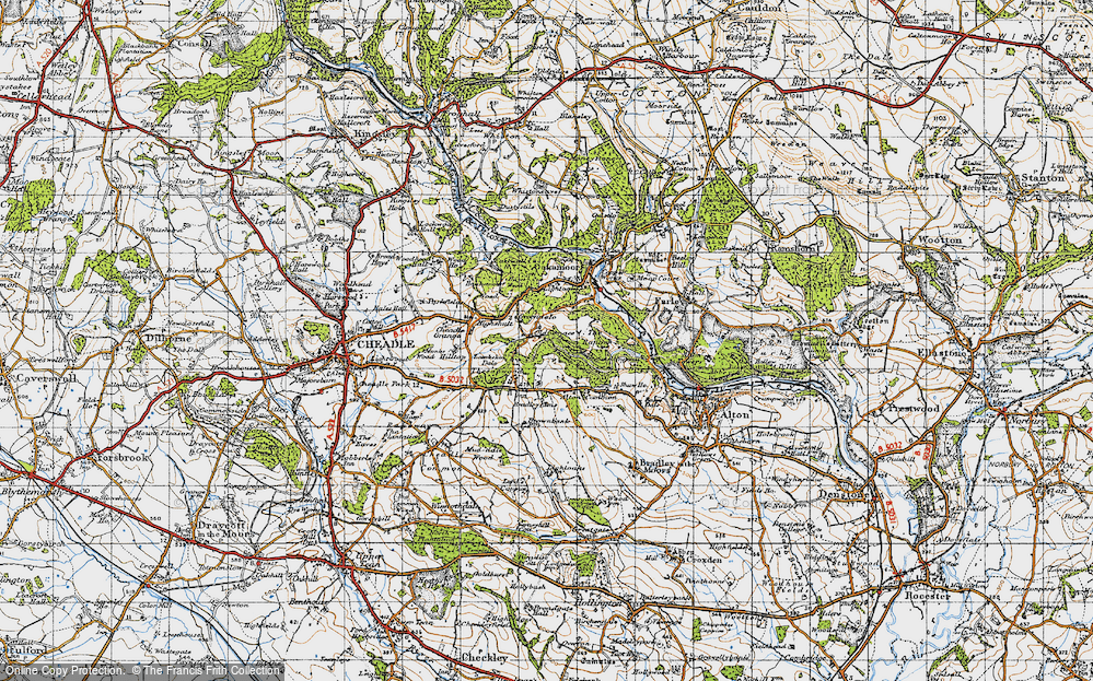 Old Map of Historic Map covering Lightoaks in 1946