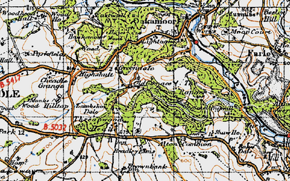 Old map of Lightoaks in 1946