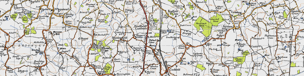 Old map of Oldhall Green in 1946