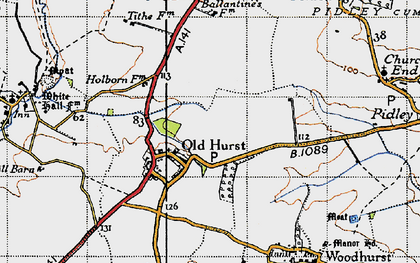 Old map of Oldhurst in 1946