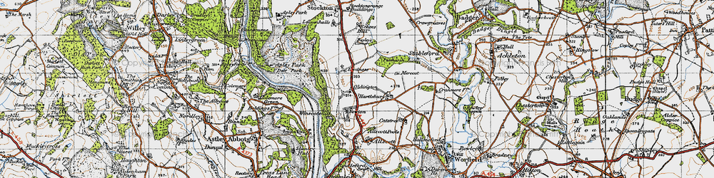 Old map of Oldington in 1946