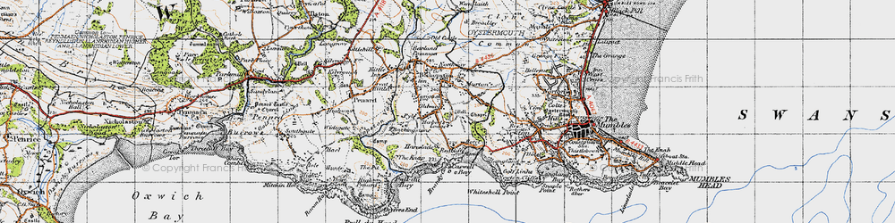 Old map of Oldway in 1947