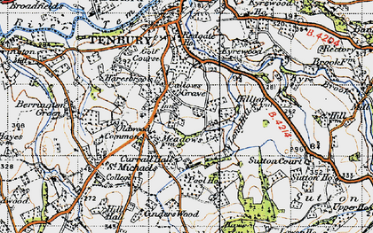 Old map of Oldwood in 1947