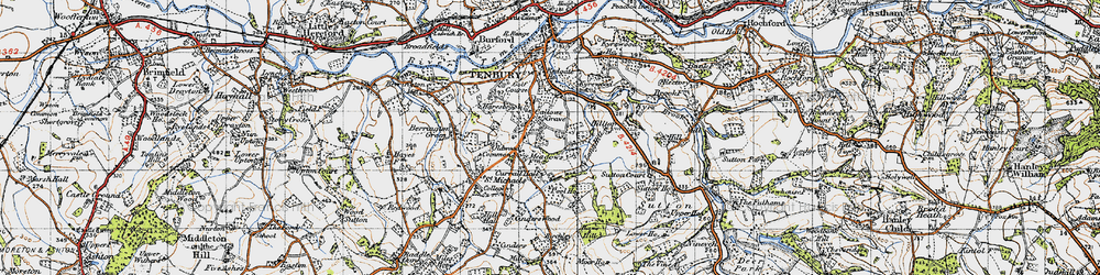 Old map of Oldwood Common in 1947