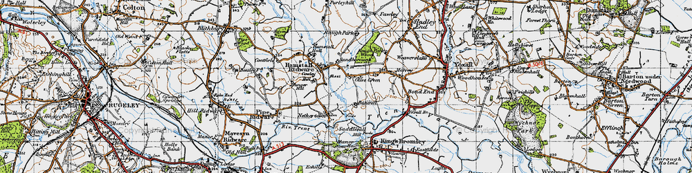 Old map of Olive Green in 1946