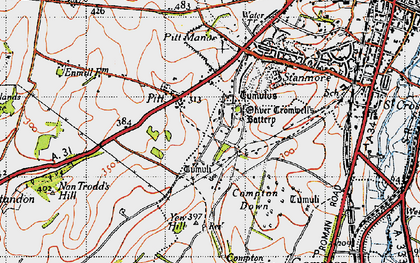 Old map of Oliver's Battery in 1945