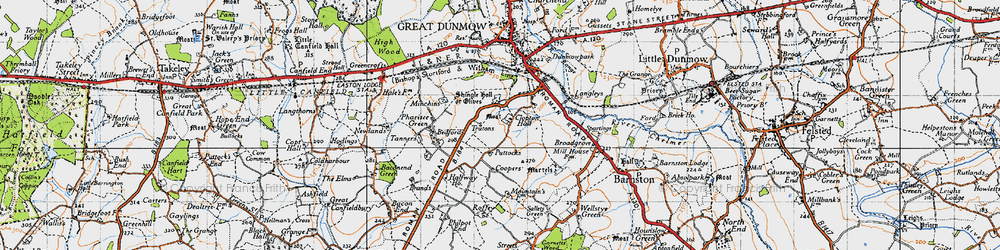 Old map of Olives in 1946