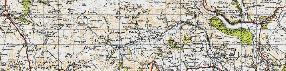 Old map of Ollerbrook Booth in 1947
