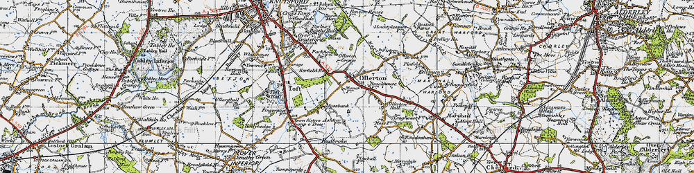 Old map of Ollerton in 1947