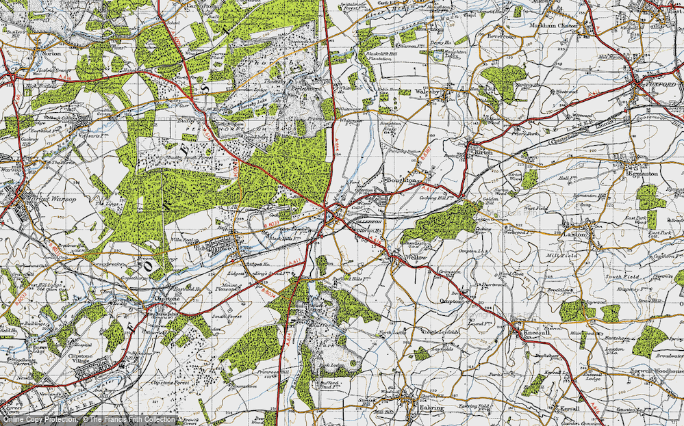 Old Map of Historic Map covering Bilhaugh in 1947