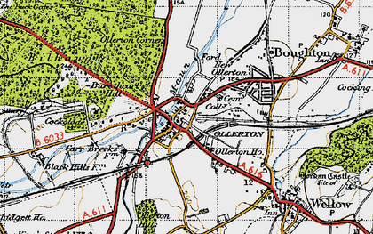 Old map of Ollerton in 1947
