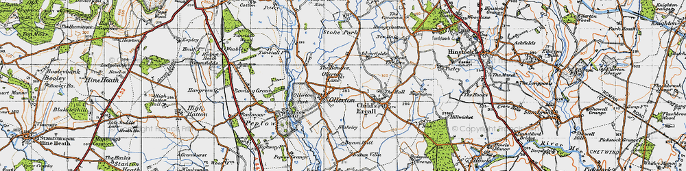 Old map of Blakeway in 1947