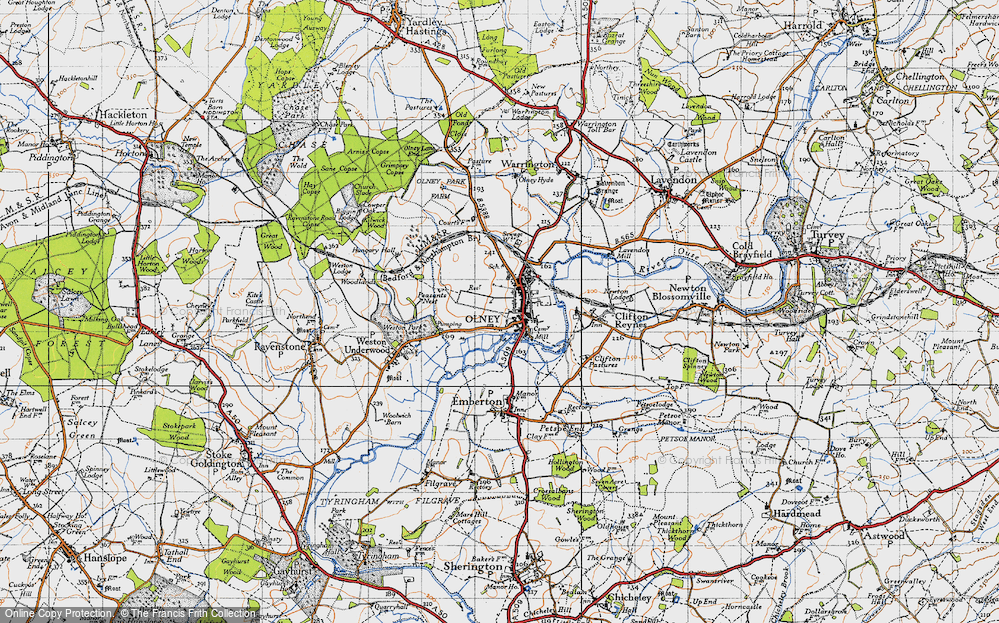 Old Map of Olney, 1946 in 1946