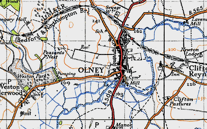 Old map of Olney in 1946