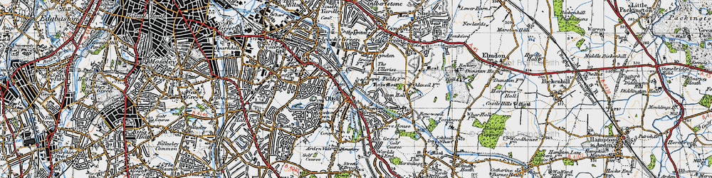 Old map of Olton in 1947