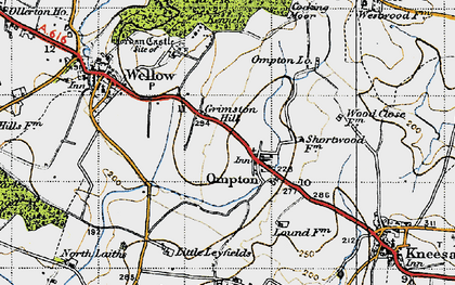 Old map of Ompton in 1947