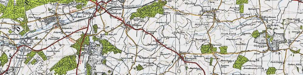Old map of Ompton in 1947