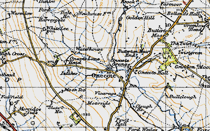 Old map of Butterton Moor End in 1947