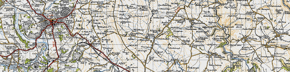 Old map of Onecote in 1947
