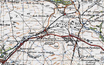 Old map of Onllwyn in 1947