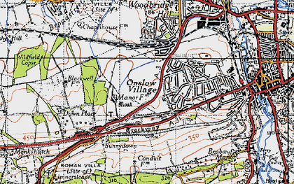 Old map of Onslow Village in 1940