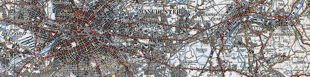 Old map of Openshaw in 1947