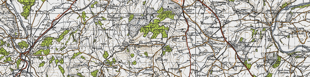 Old map of Orcop Hill in 1947