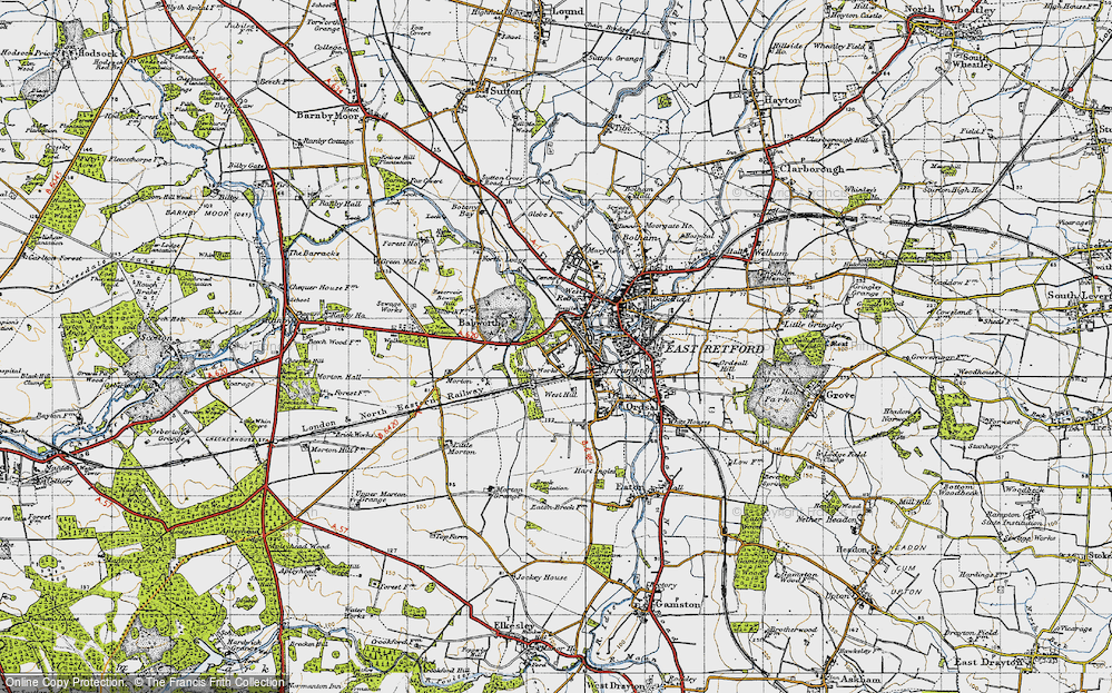 Old Map of Historic Map covering Whisker Hill in 1947