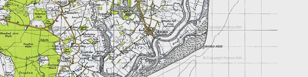 Old map of Orford in 1946