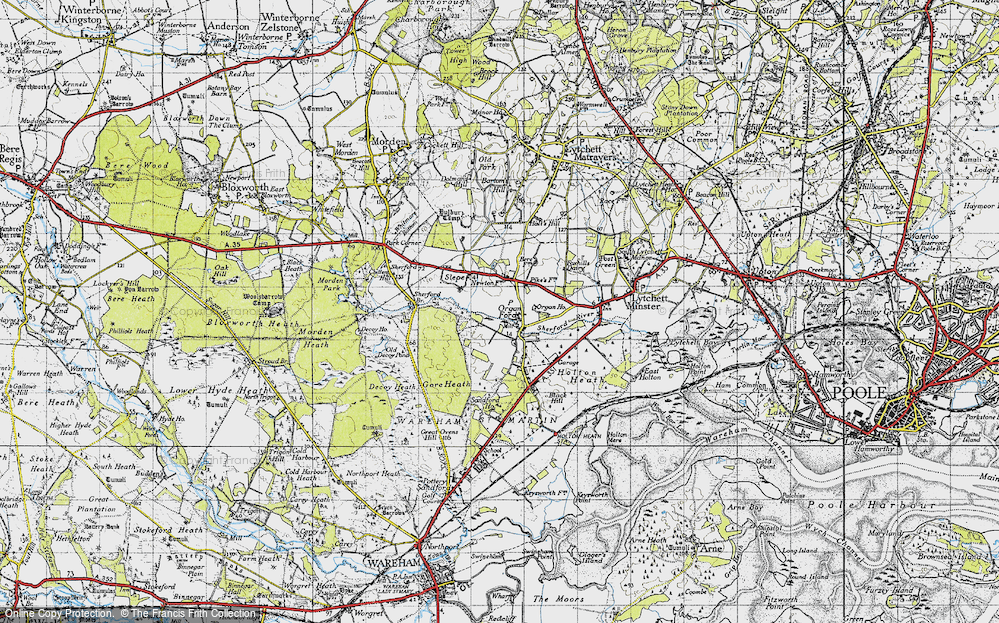Old Map of Organford, 1940 in 1940