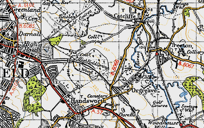 Old map of Orgreave in 1947