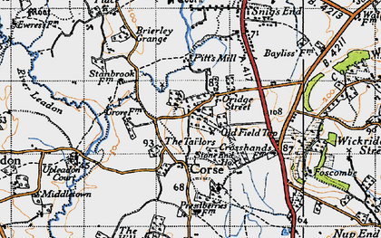 Old map of Oridge Street in 1947