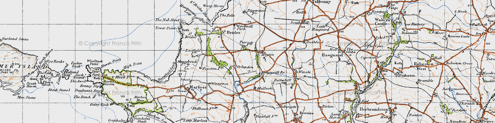 Old map of Winsle in 1946