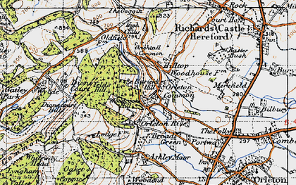 Old map of Brightall Common in 1947