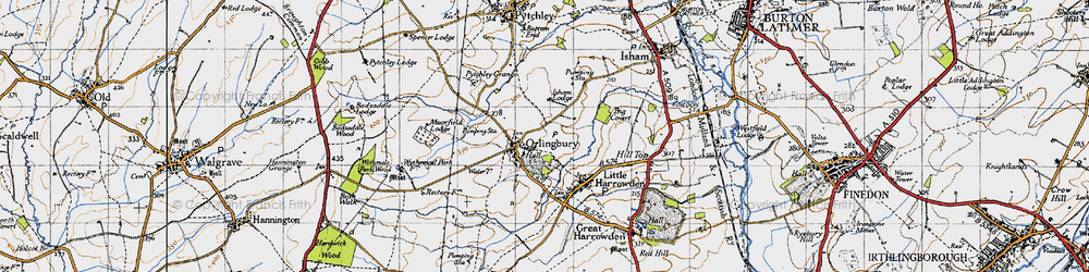 Old map of Big Covert in 1946