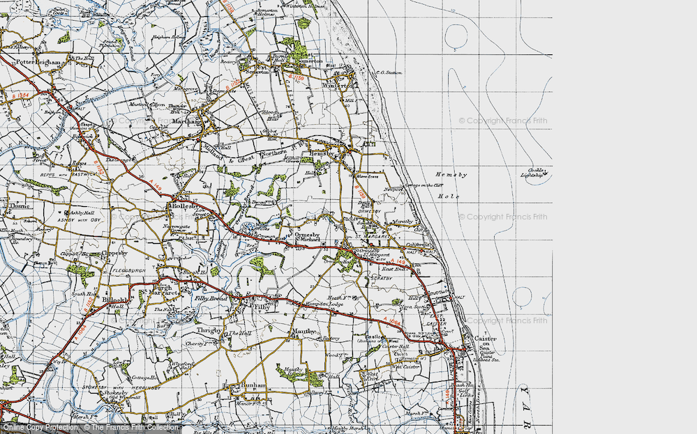 Old Map of Ormesby St Margaret, 1945 in 1945