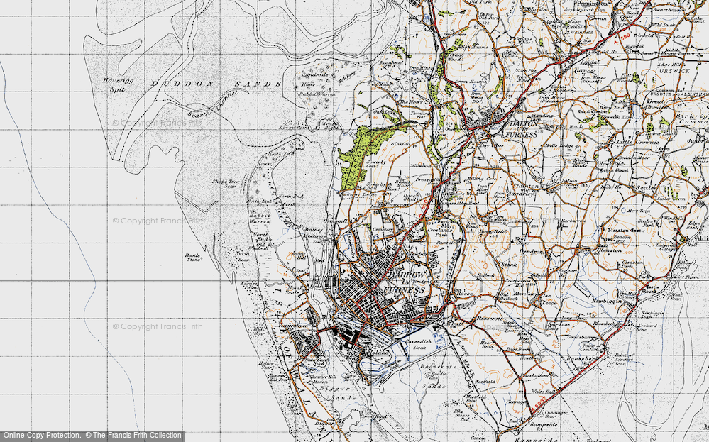 Old Map of Historic Map covering Sowerby Cotts in 1947