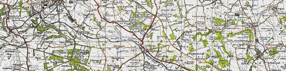 Old map of Ornsby Hill in 1947