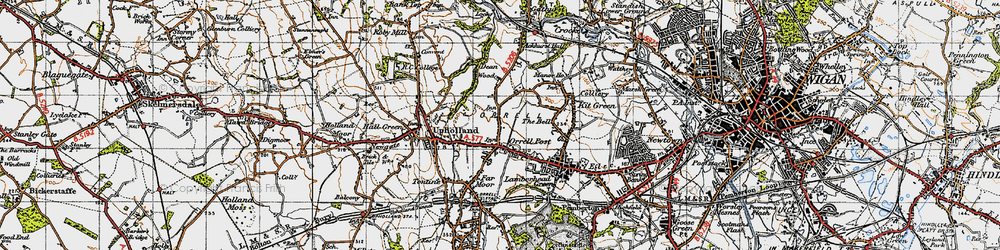 Old map of Orrell in 1947